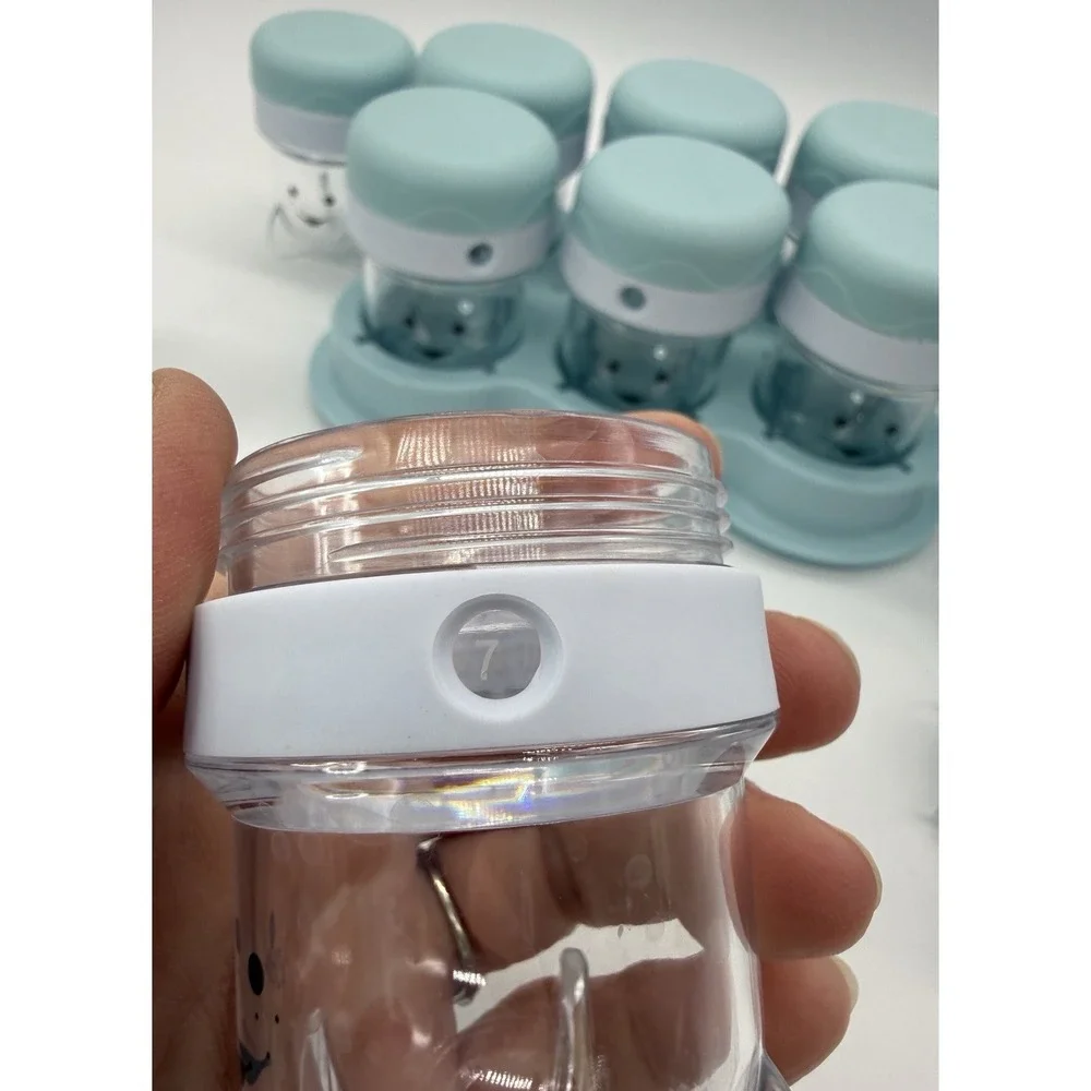 Baby Bullet Food Container With Lids Date Ring 12 Replacement Jars With 1 Tray